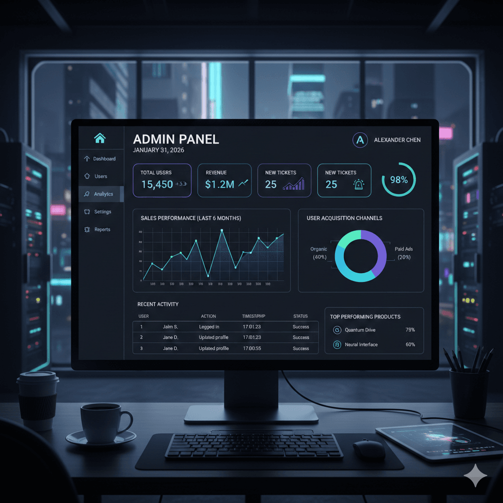 Admin Dashboard Window